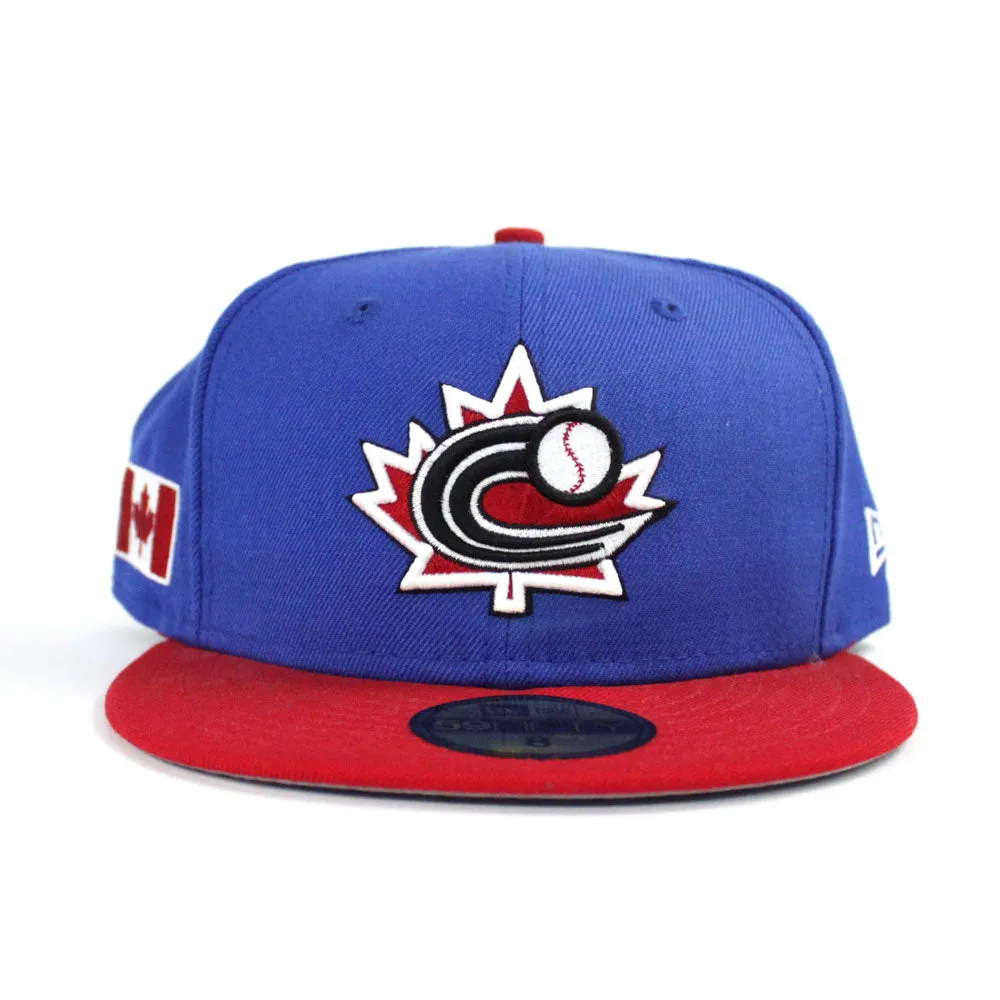 2013 Canada World Baseball Classic New Era 59Fifty Fitted Hat (Blue Red Gray Under Brim)