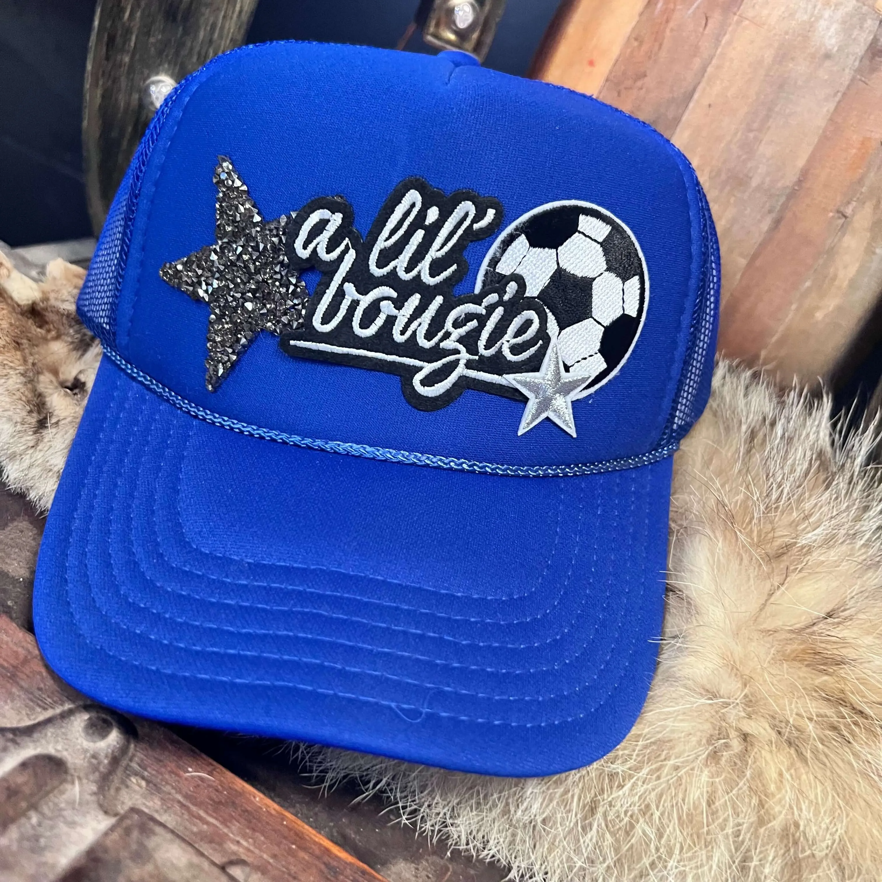 A Lil' Bougie Soccer Blue Custom Trucker Hat