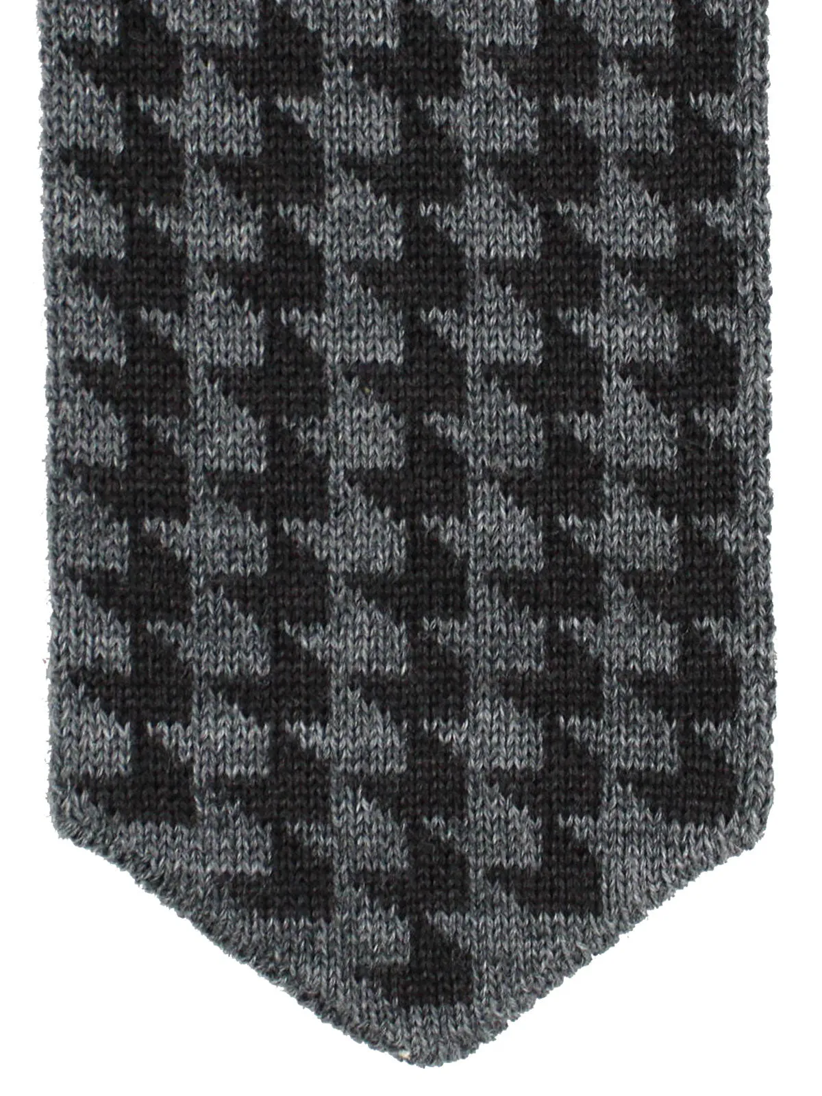 Armani Wool Tie Gray Houndstooth - FINAL SALE