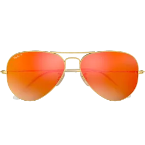 Aviator M - Matte Gold/Mirror Red