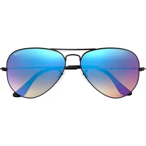 Aviator - Shiny Black Mirror/Blue Gradient Flash