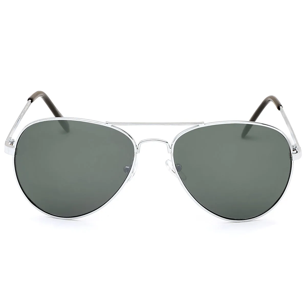 Aviator Sunglasses Classic - Non-Polarized - Silver Frame - Gray