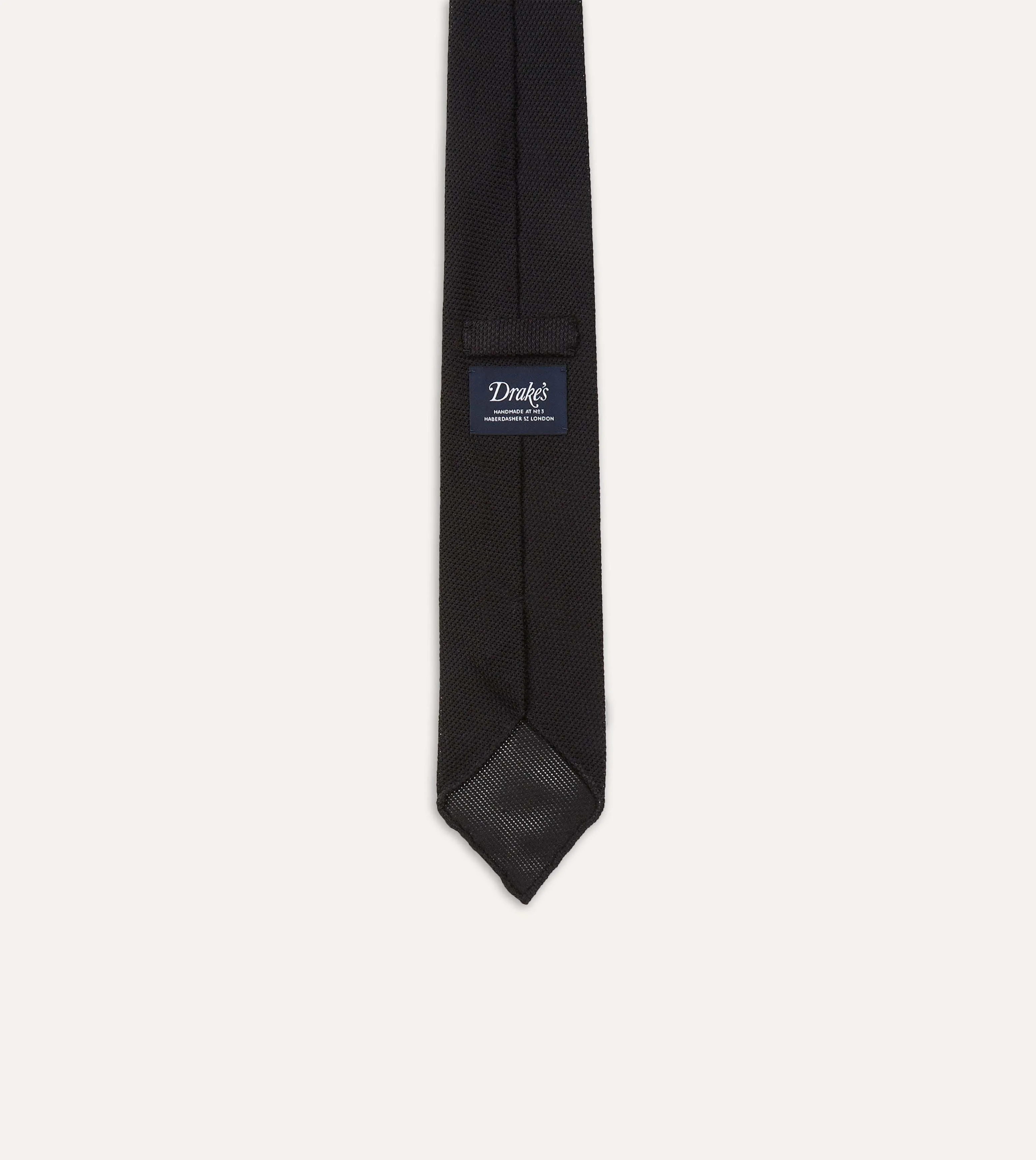 Black Fine Woven Grenadine Silk Hand Rolled Tie