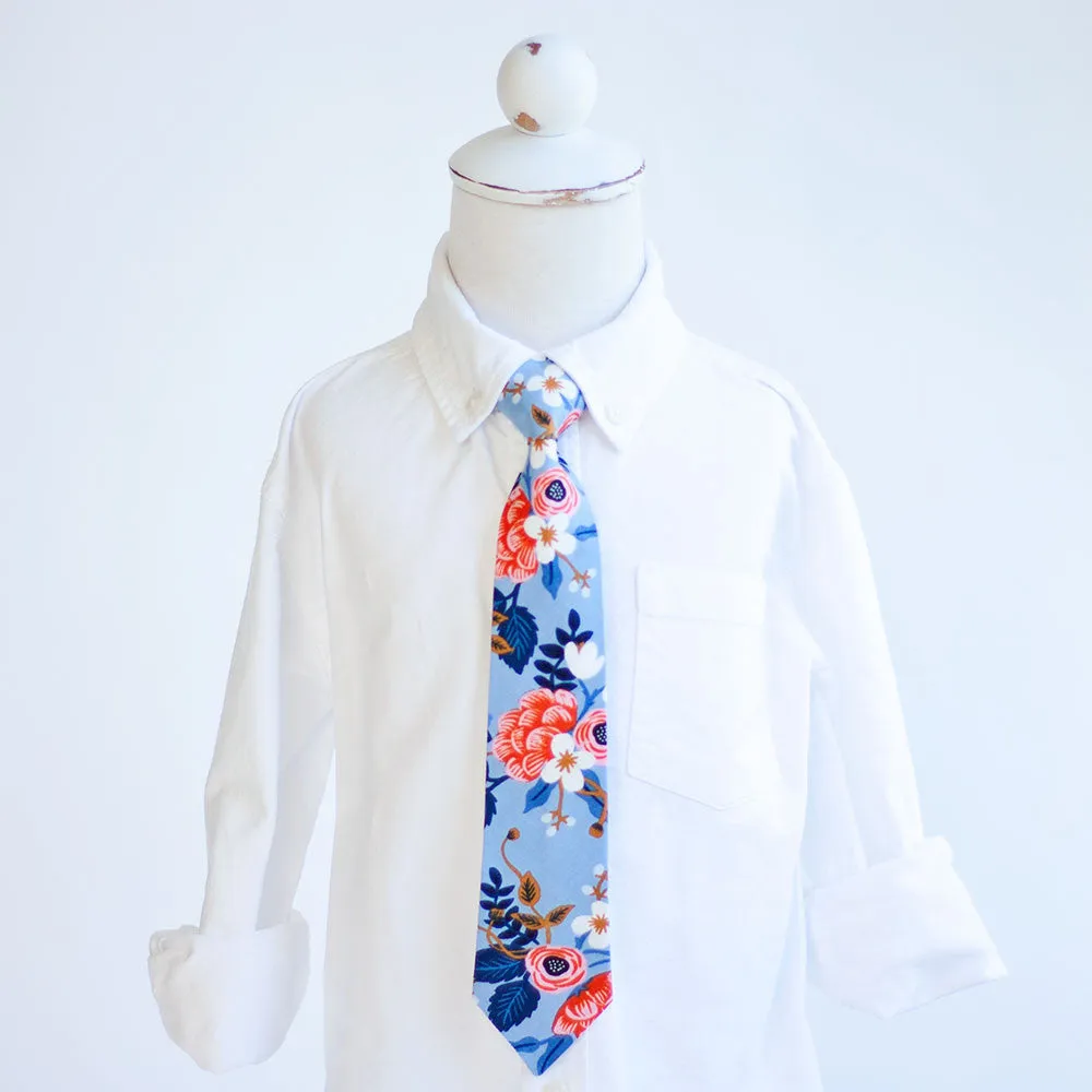 Boy's Bow Tie / Birch Floral In Periwinkle