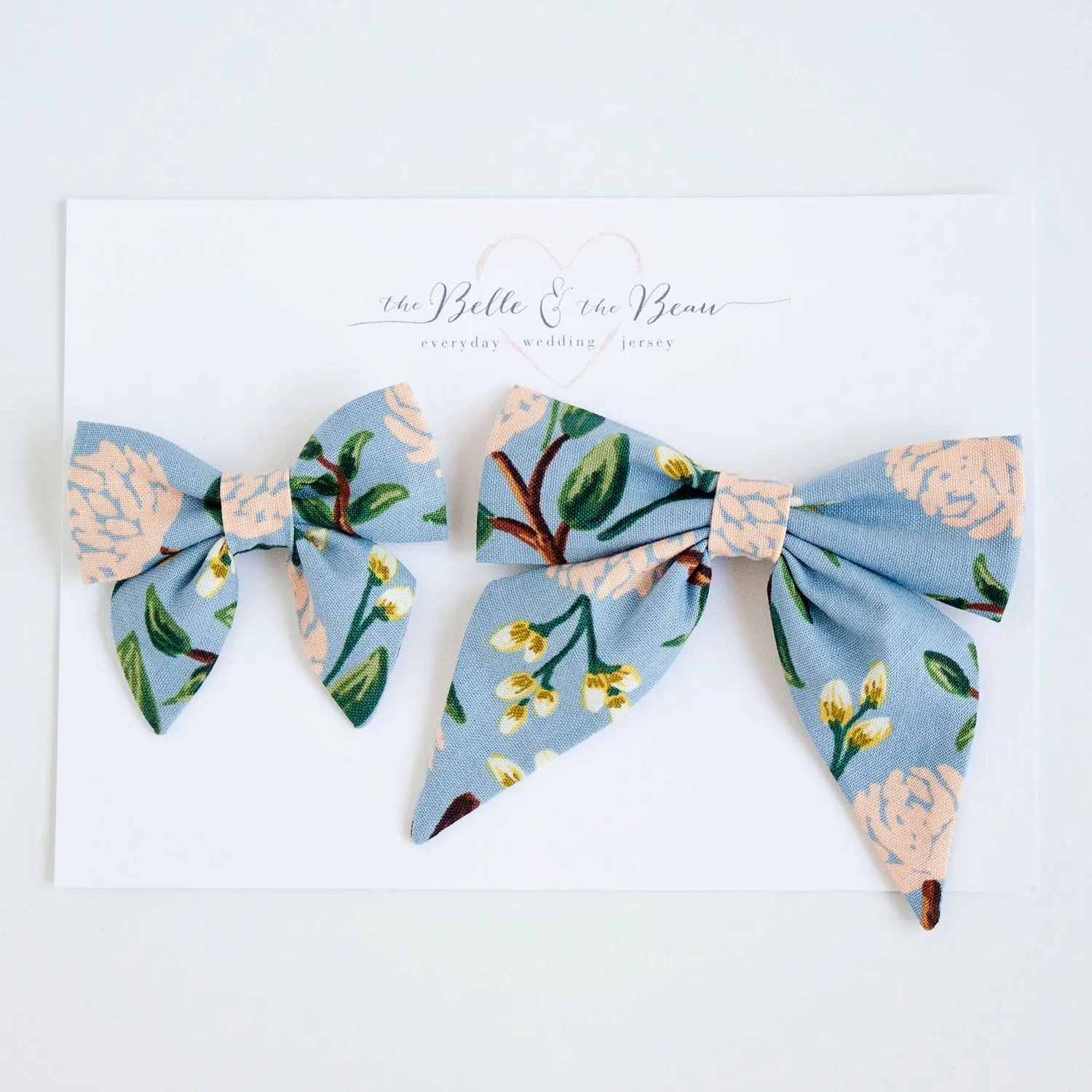 Boy's Bow Tie / Peonies In Dusty Blue