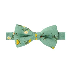 Boys' Cotton Floral Bow Tie, Green Yellow (Color F72)