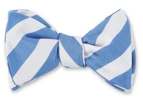 Carolina Blue/White Bar Stripes Bow Tie - B619