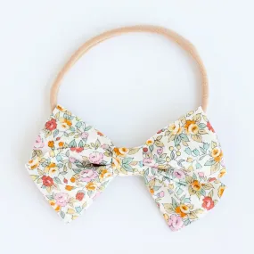 Classic Hair Bow Clip Or Headband / Blossoms In Yellow