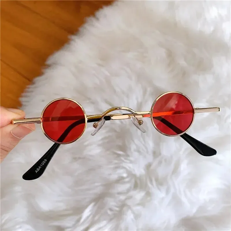 Classic Small Round Sunglasses Man Sunglasses Vintage Rock Punk Black Metal Steampunk Sun Glasses Women Mini Hip Hop Sunglasses