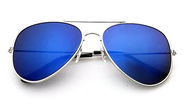 Classy Men Sunglasses Aviator Blue Silver