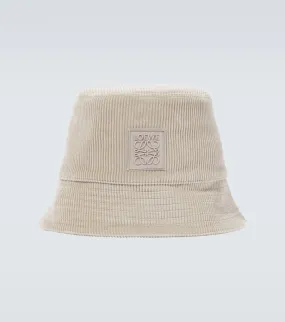 Corduroy anagram Loewe bucket hat, gray