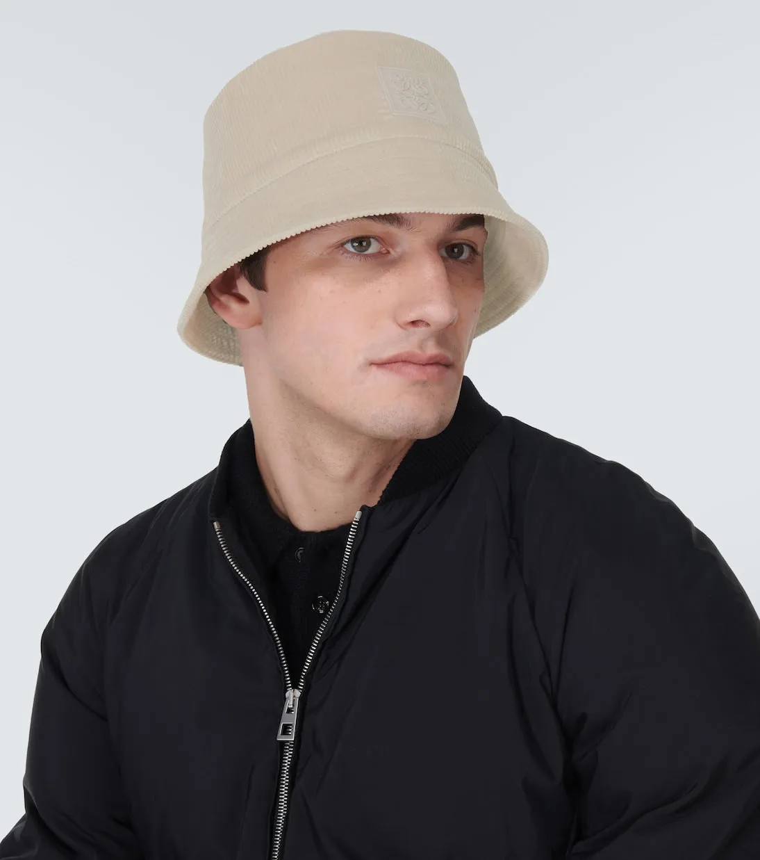 Corduroy anagram Loewe bucket hat, gray