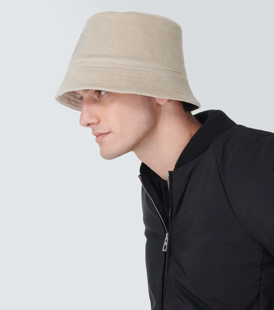 Corduroy anagram Loewe bucket hat, gray