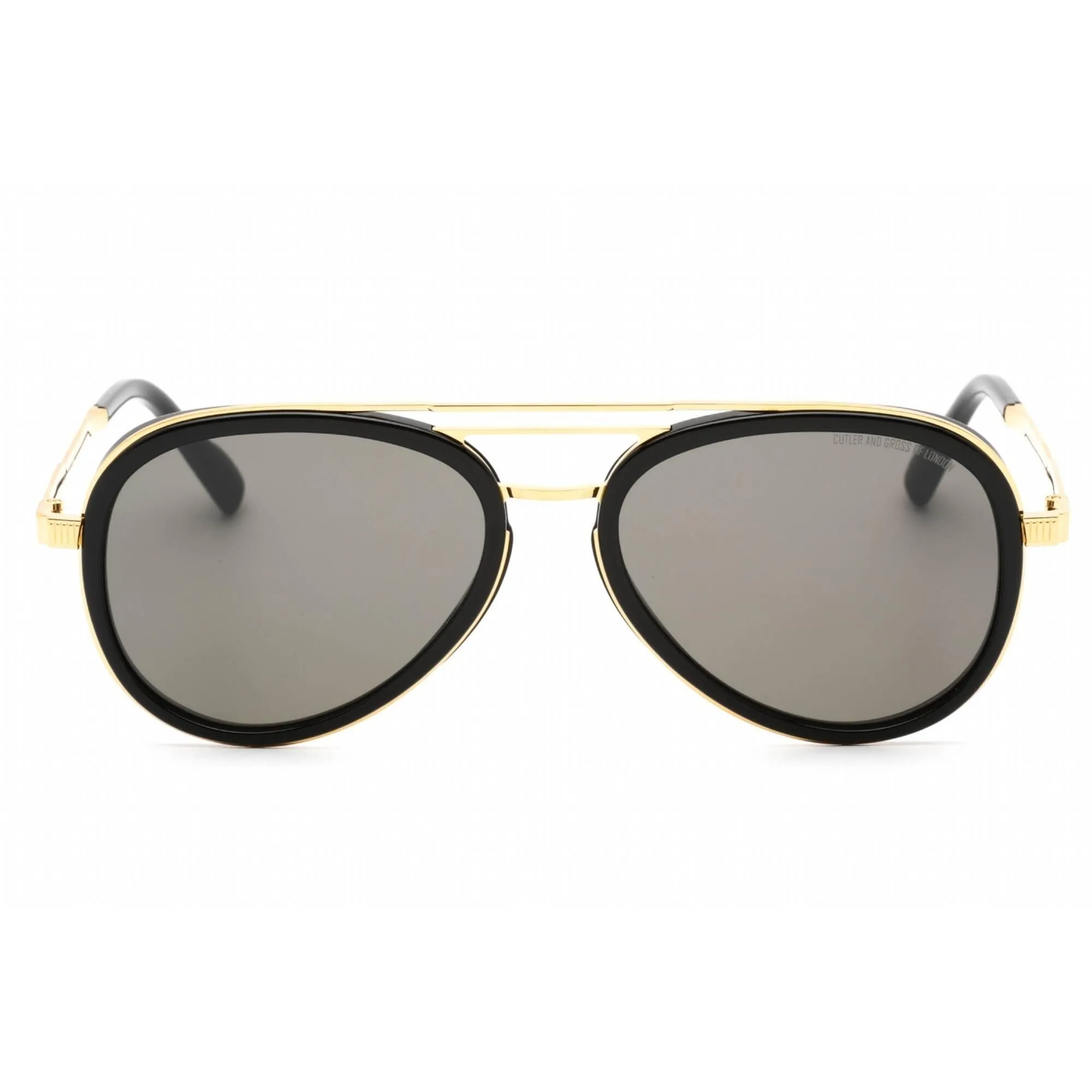 Cutler and Gross Men's Sunglasses - Full Rim Gold/Black Metal Aviator | CG1323SP 004