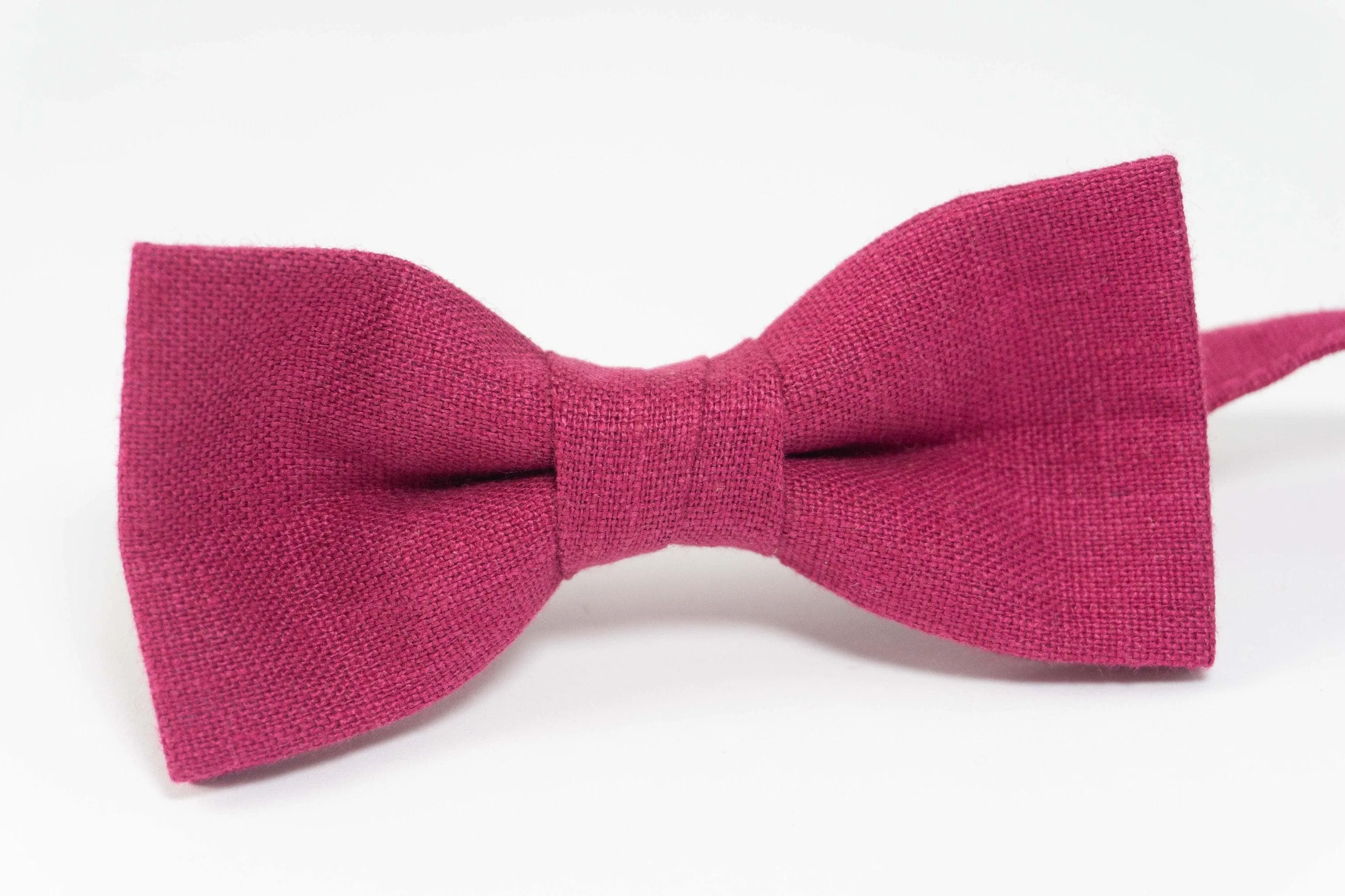 Cyclamen color linen bow tie | wedding bow ties