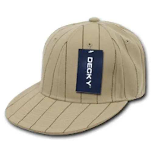 Decky Pin Striped Pinstriped Fitted Flat Bill Baseball Hats Caps