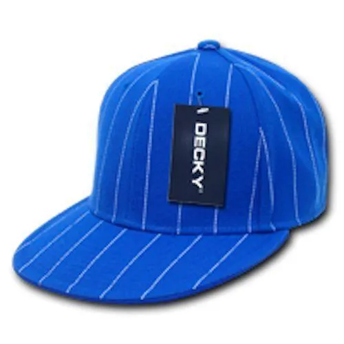 Decky Pin Striped Pinstriped Fitted Flat Bill Baseball Hats Caps