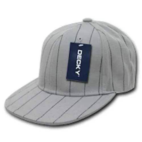 Decky Pin Striped Pinstriped Fitted Flat Bill Baseball Hats Caps