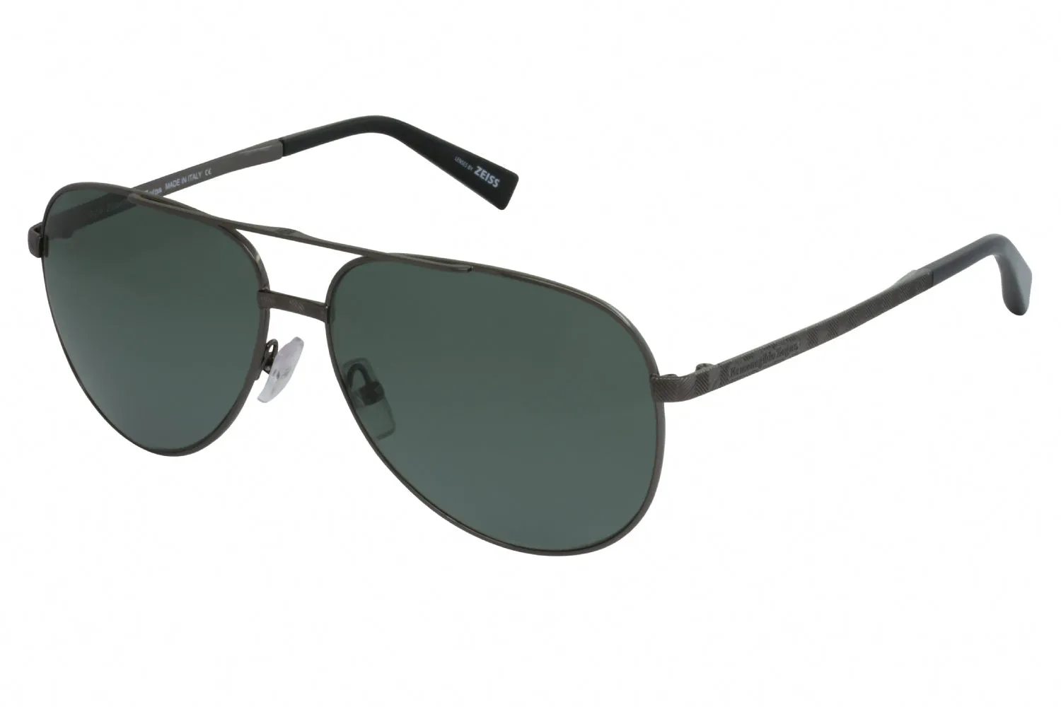 ERMENEGILDO ZEGNA Men's Gunmetal Aviator/Pilot Sunglasses