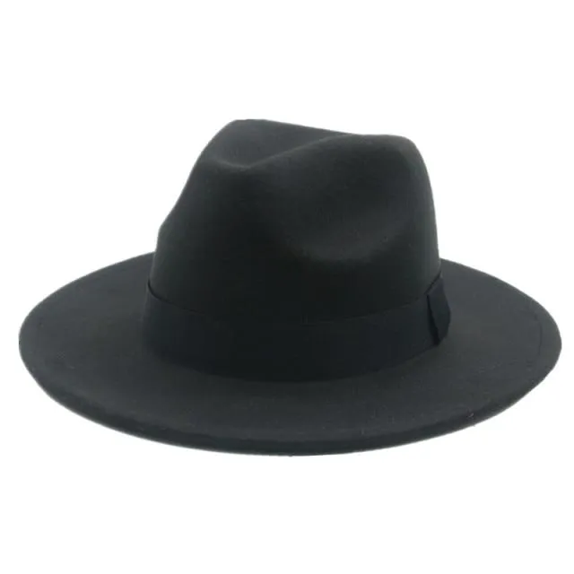 Fedora Hat Women Winter Hats for Women Ribbon Band Hat Wide Brim