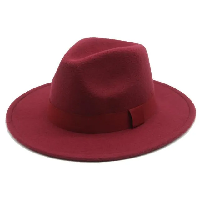 Fedora Hat Women Winter Hats for Women Ribbon Band Hat Wide Brim