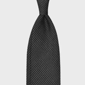 F.Marino Wool Tie 3 Folds Pied de Poule Grey