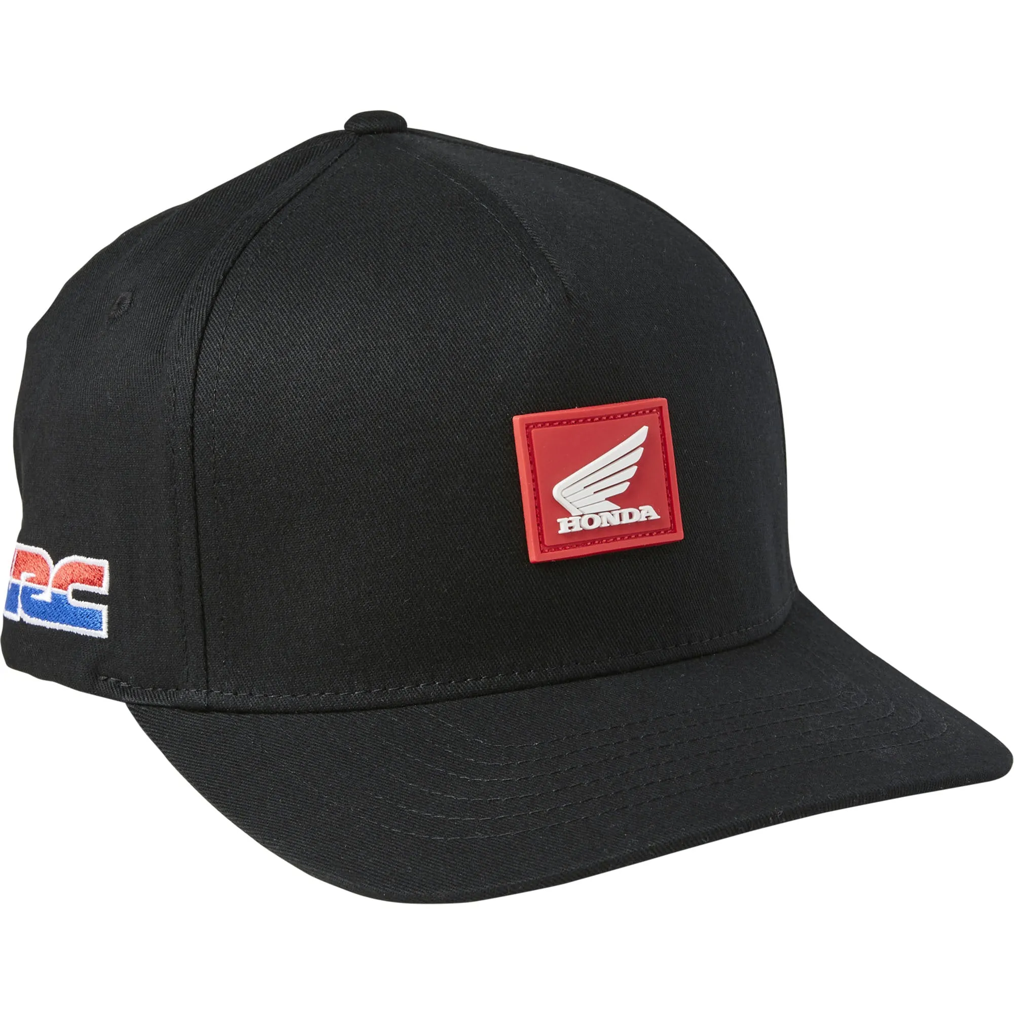 Fox Racing  Black Honda Wing Flex Fit Baseball Cap Hat Curved Bill Stretch