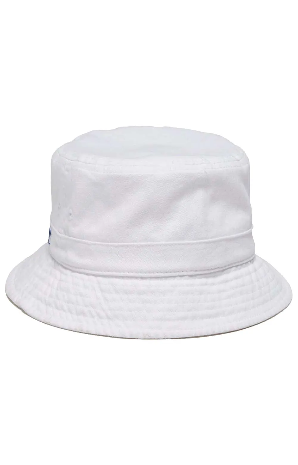 Garment Washed Relaxed Bucket Hat - White