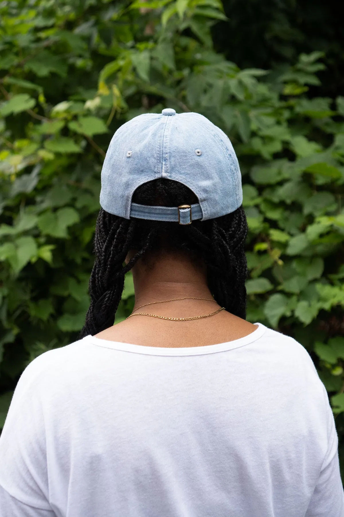 Googly Apple Denim Cap