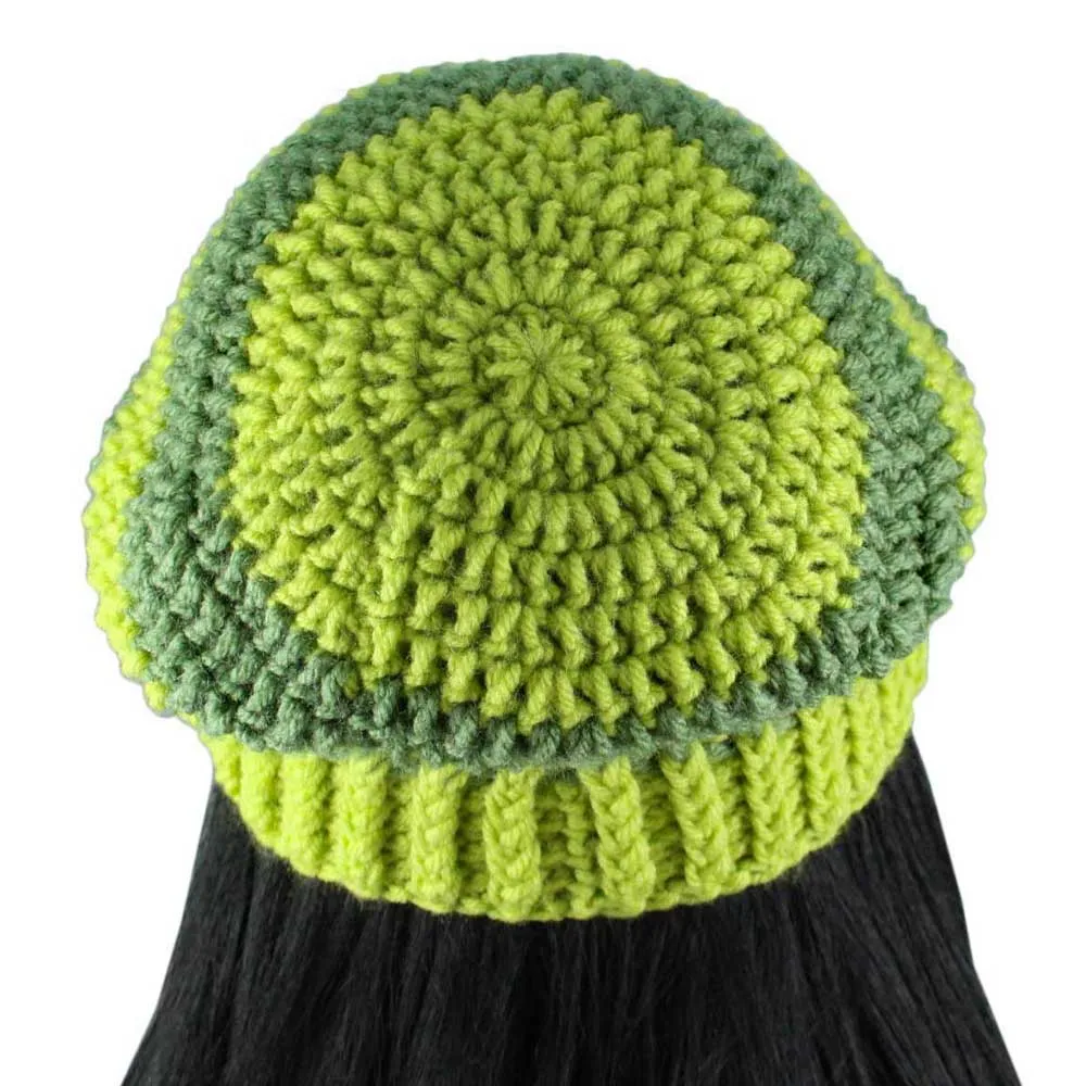 Green Crochet Beanie Hat Medium/Large - JMCH45ML