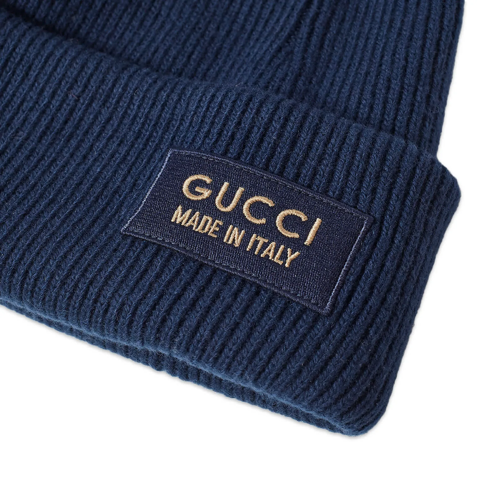 Gucci Patch beanie hat, navy blue