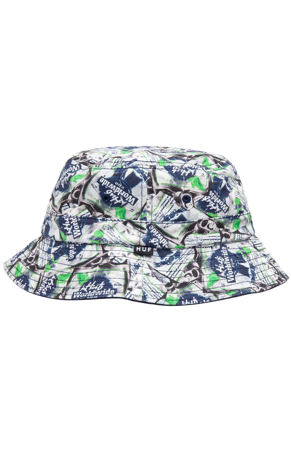 HUF x Pabst Blue Ribbon Crushed Reversible Bucket Hat - Navy