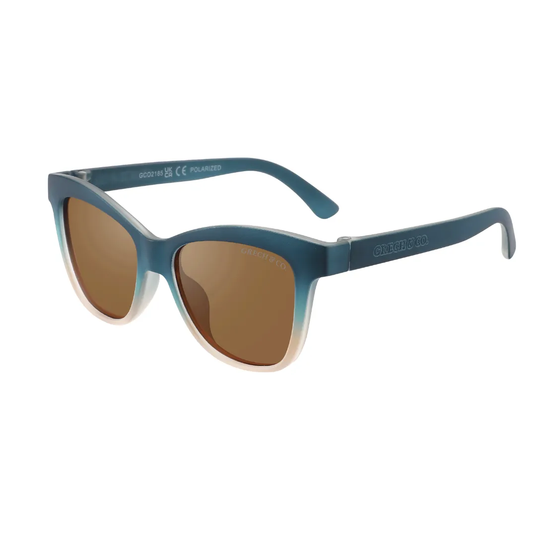 ICONIC WAYFARER : SEMI-BENDABLE & POLARIZED SUNGLASSES | DESERT TEAL OMBRE