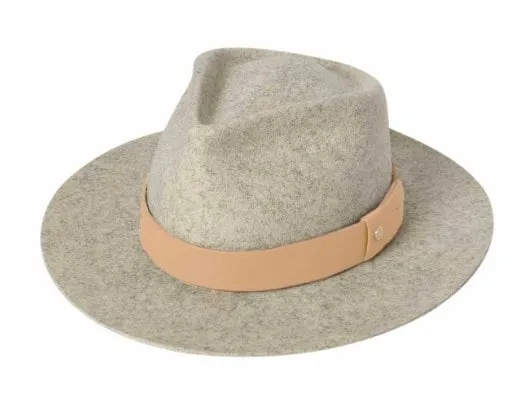 Kooringal Ladies Wide Brim Fedora Cara - Light Grey Marle