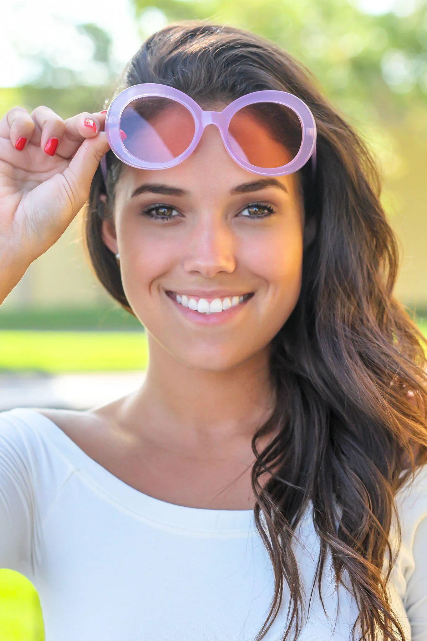 Mauve Round Sunglasses