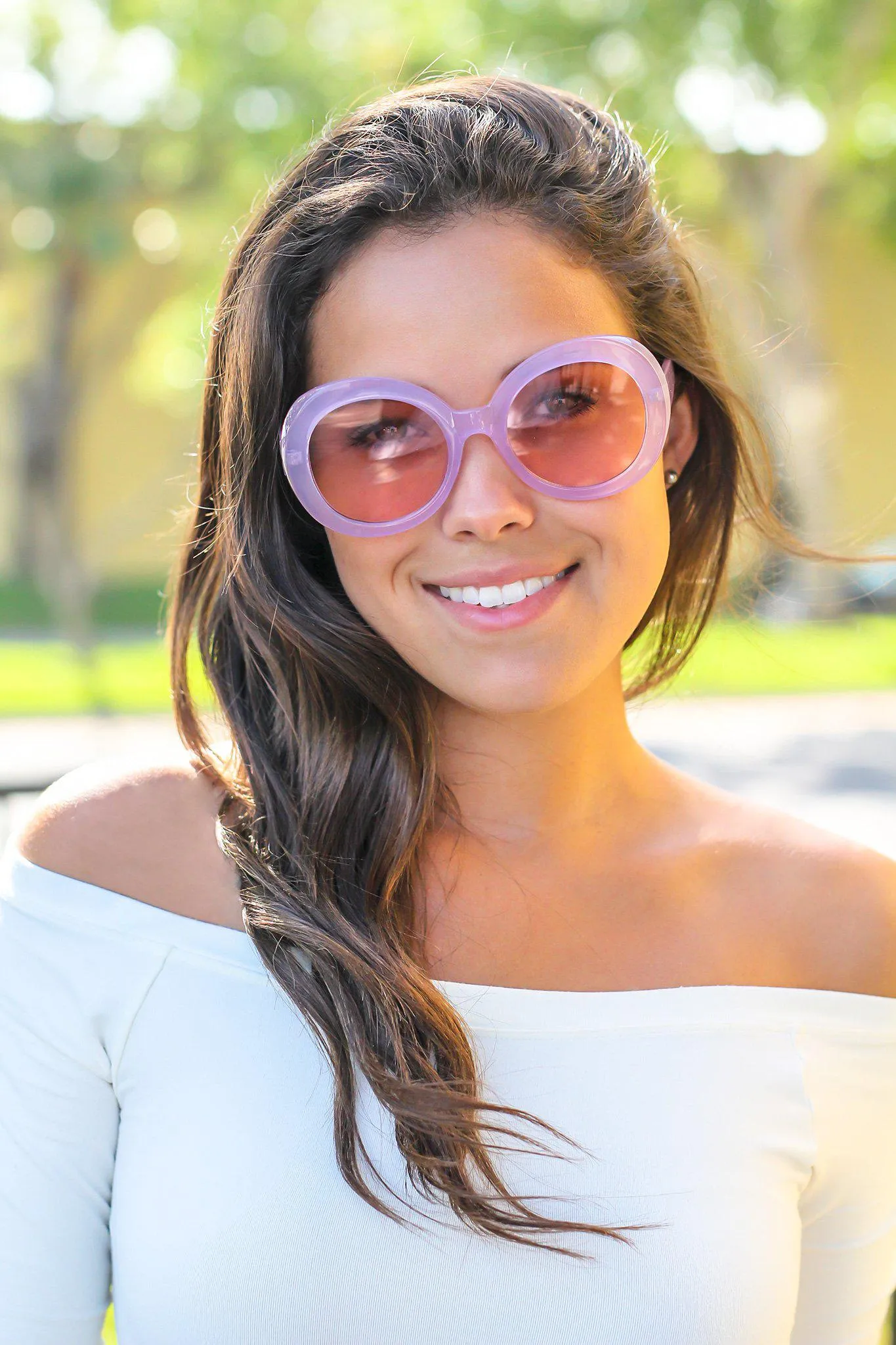 Mauve Round Sunglasses