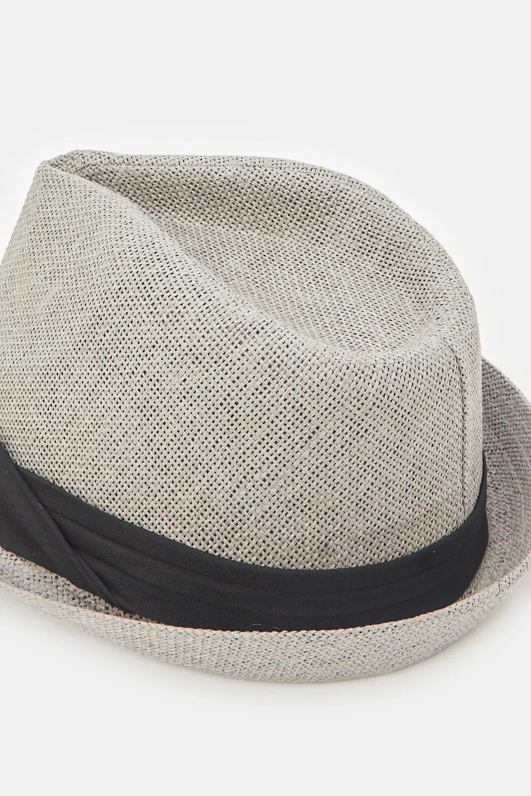 Men Charcoal Fedora Hats With Band