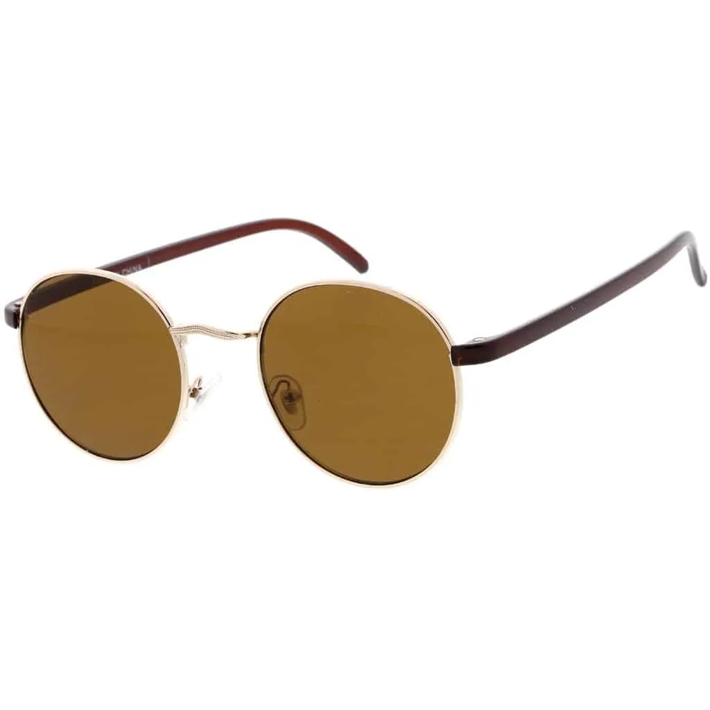 Men’s Bronze Round Sunglasses