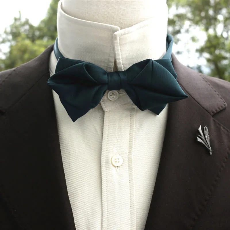 Men's Bud-Like Solid Color Pointed Bow Tie