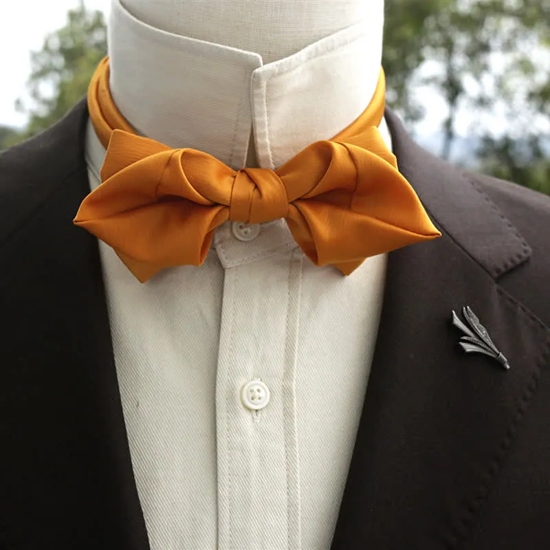 Men's Bud-Like Solid Color Pointed Bow Tie