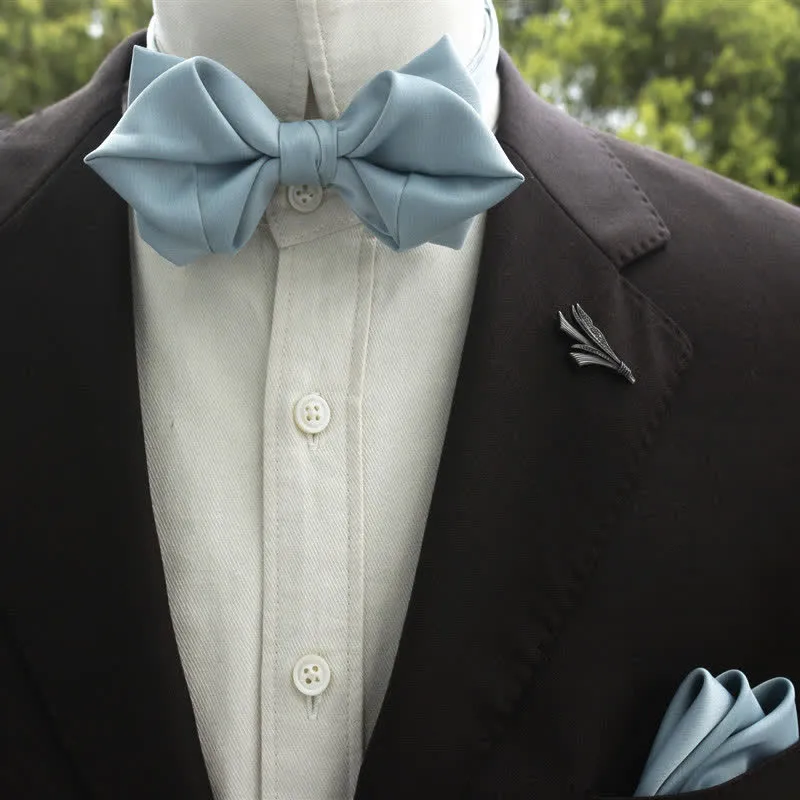 Men's Bud-Like Solid Color Pointed Bow Tie