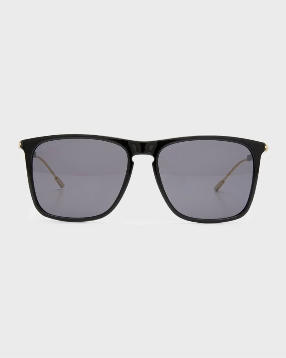 Men's Gucci Logo Aviator Sunglasses