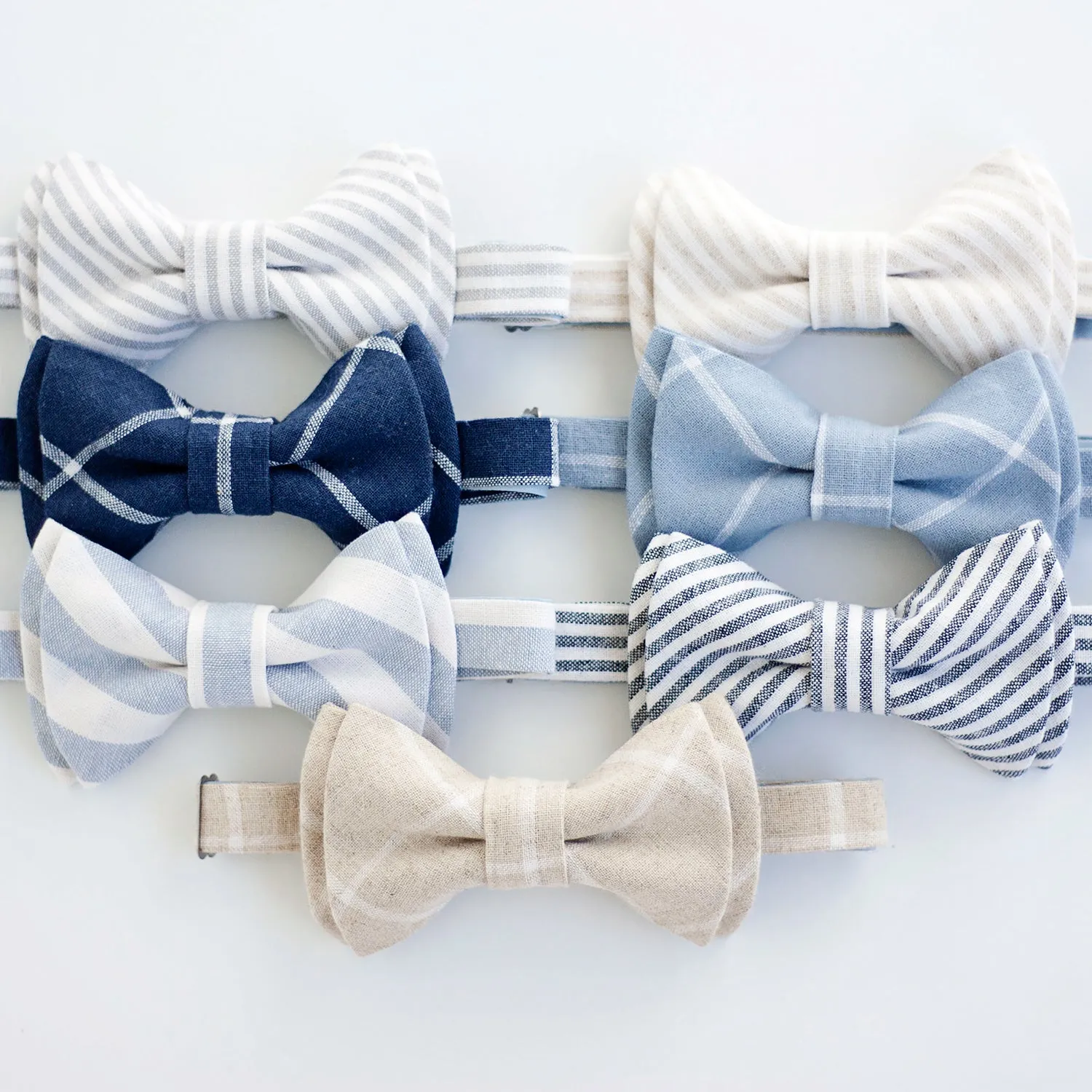 Men's Pre-Tied Bow Tie / Chambray Window Pane