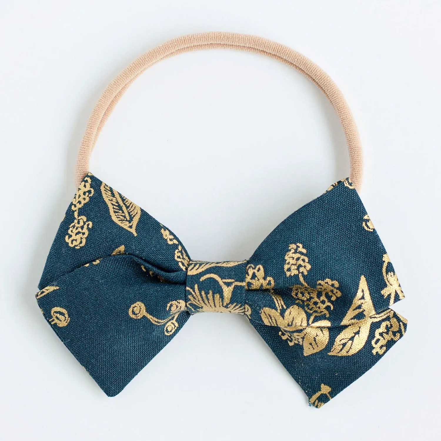 Men's Pre-Tied Bow Tie / Navy Metallic Toile