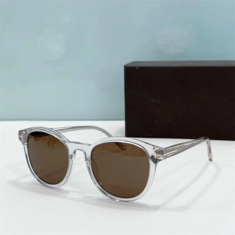 Men's Sunglasses 2023 Tom For Brand Retro Designer Round Acetate  FT0752 Sunglasses Male Female With Oringinal Case