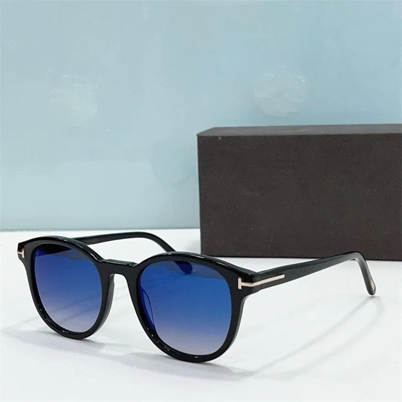 Men's Sunglasses 2023 Tom For Brand Retro Designer Round Acetate  FT0752 Sunglasses Male Female With Oringinal Case