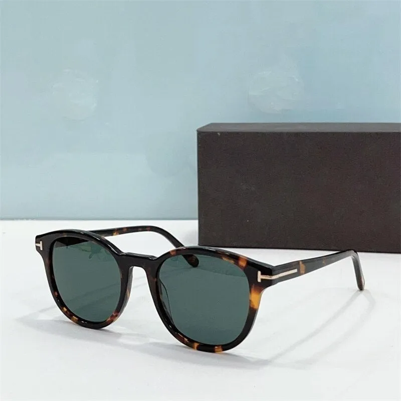 Men's Sunglasses 2023 Tom For Brand Retro Designer Round Acetate  FT0752 Sunglasses Male Female With Oringinal Case