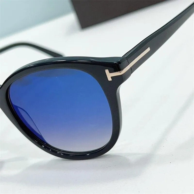 Men's Sunglasses 2023 Tom For Brand Retro Designer Round Acetate  FT0752 Sunglasses Male Female With Oringinal Case