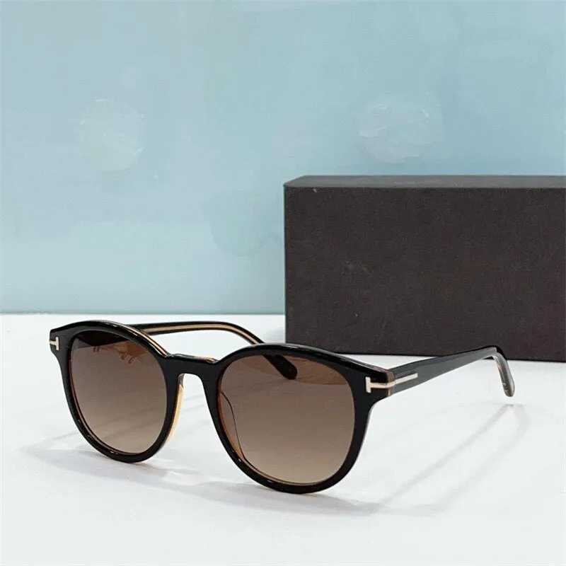 Men's Sunglasses 2023 Tom For Brand Retro Designer Round Acetate  FT0752 Sunglasses Male Female With Oringinal Case