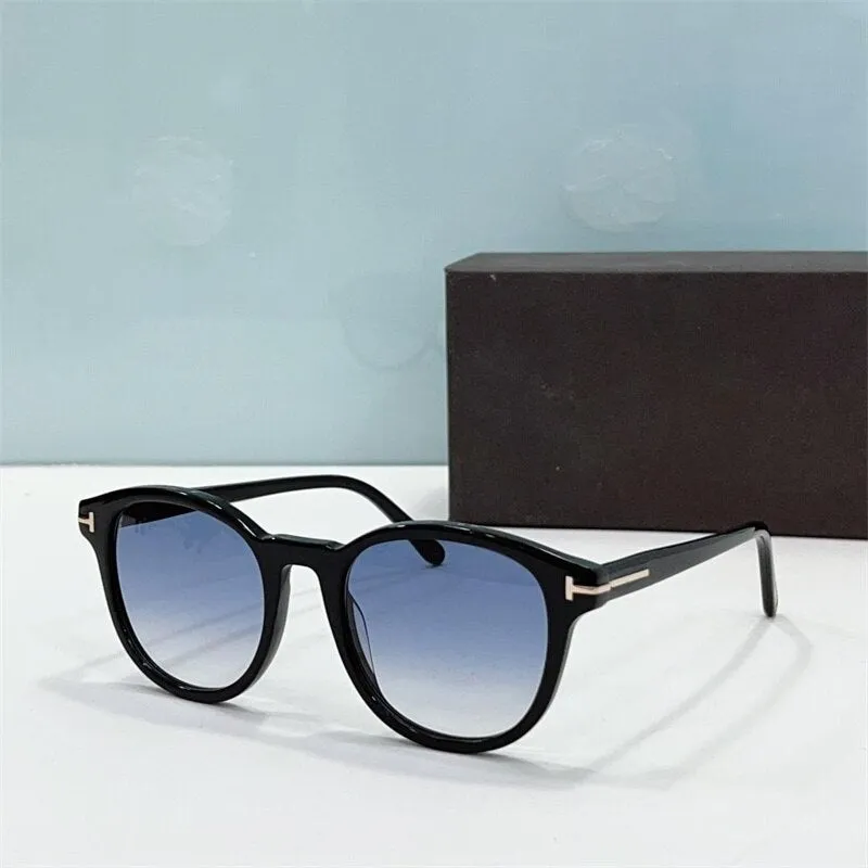 Men's Sunglasses 2023 Tom For Brand Retro Designer Round Acetate  FT0752 Sunglasses Male Female With Oringinal Case